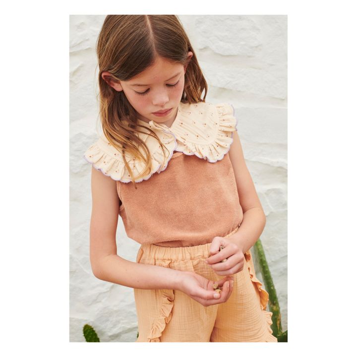 Camiseta de tirantes de tejido rizo y algodón orgánico Terracotta- Imagen del producto n°2