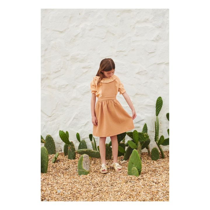 Mina Organic Cotton Muslin Apron Dress | Dusty Pink- Product image n°1
