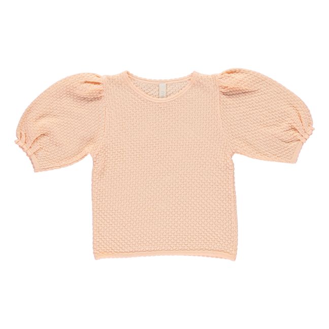 Organic Cotton Crochet Blouse | Pale pink