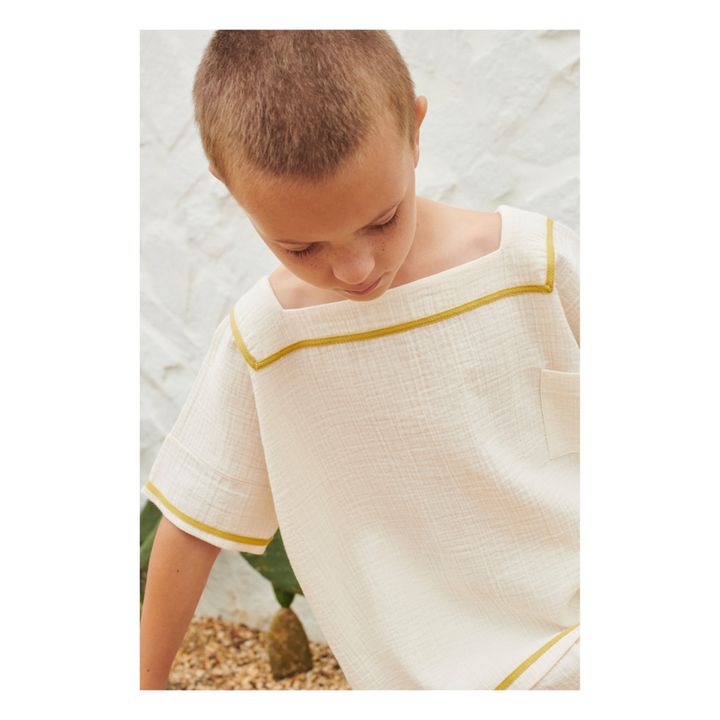 Pijama gasa de algodón orgánico Pepijn | Crudo- Imagen del producto n°2