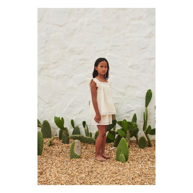 Peppa Organic Cotton Muslin Pyjamas | Ecru