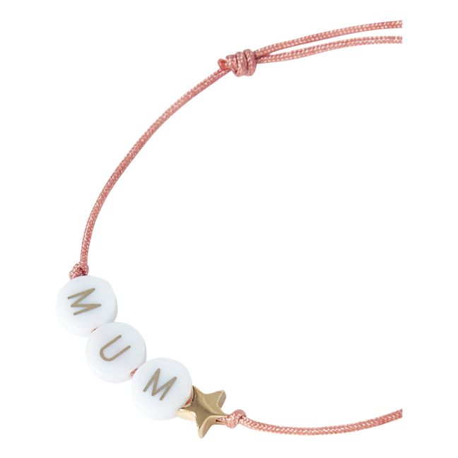 Bracelet Mum Perles Céramique Bbuble x Smallable | Bois de Rose/Givré