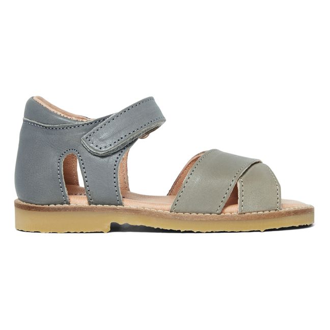 Two-Tone Crossover Sandals Blue