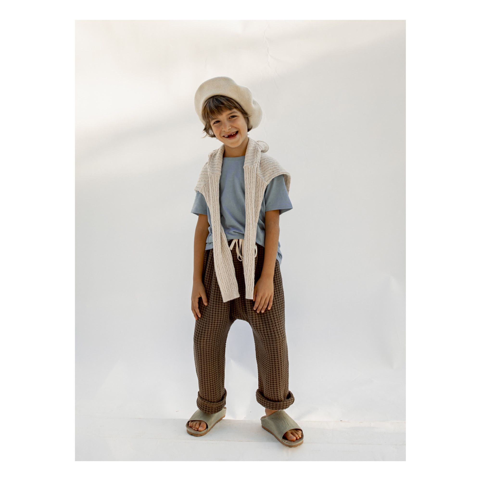 Valan Organic Cotton Waffle Trousers Chocolate- Imagen del producto n°5