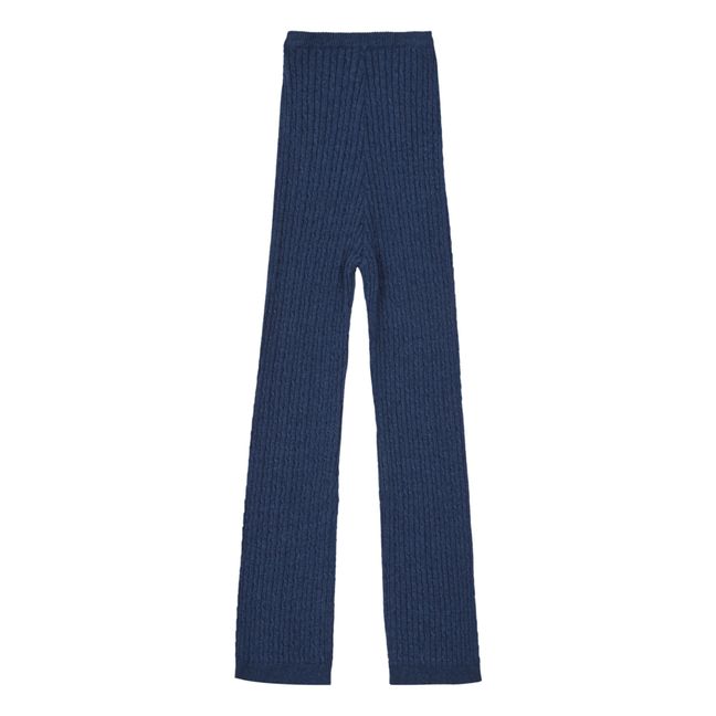 Ilhan Cotton and Cashmere Trousers Blu petrolio