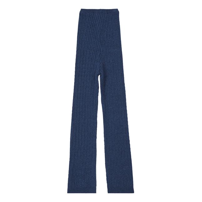 Ilhan Cotton and Cashmere Trousers Azul Petróleo
