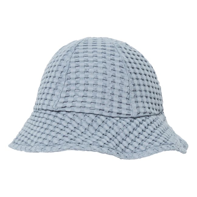 Heves Organic Cotton Waffle Hat | Grey blue