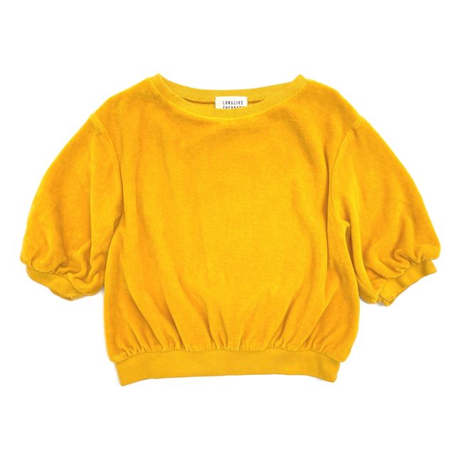 Organic Cotton Velour Sweatshirt Yellow