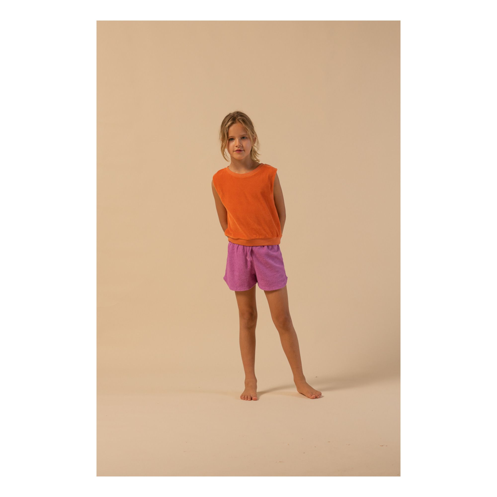 Frottee-Shorts Bio-Baumwolle Violett- Produktbild Nr. 2