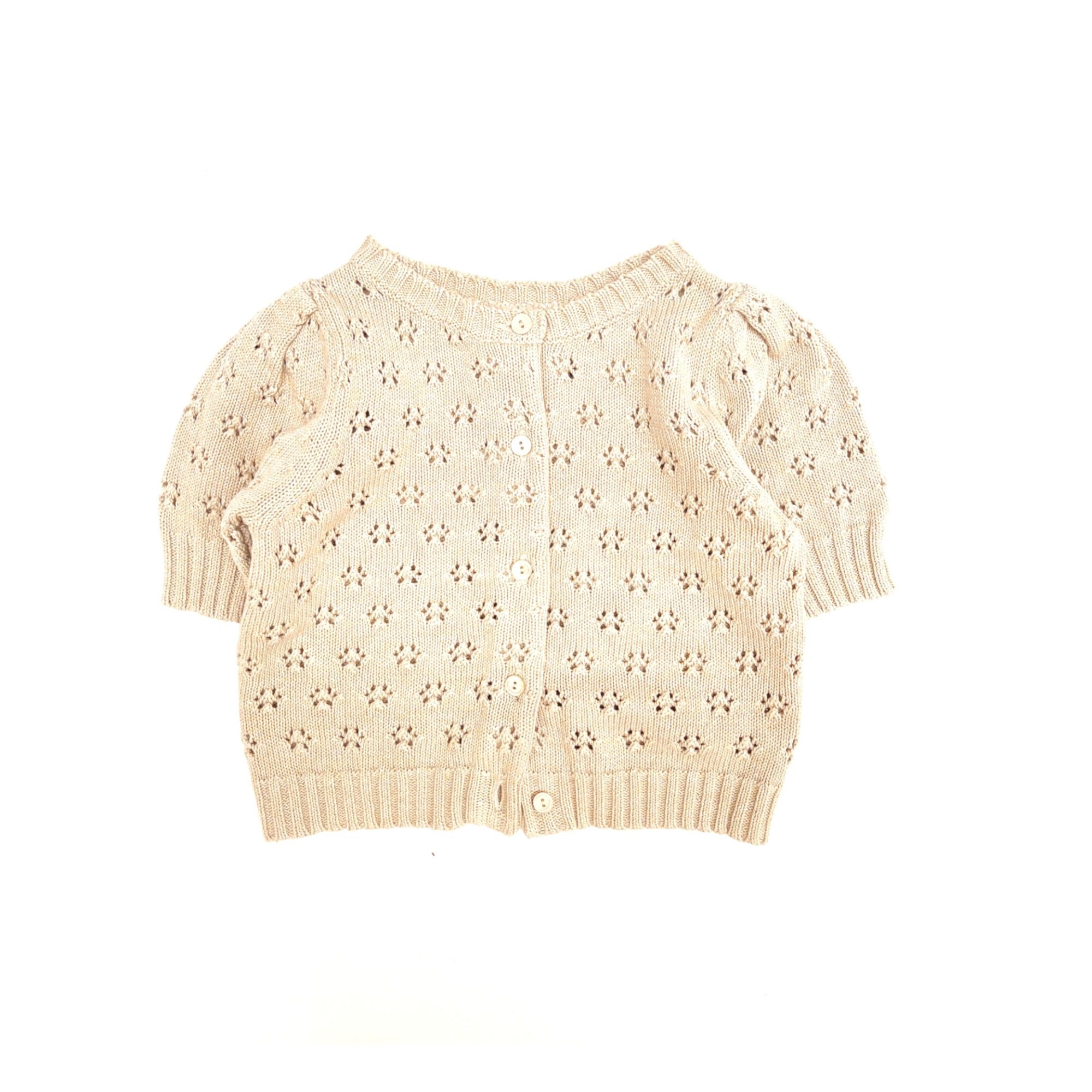 Longlivethequeen - Cardigan Tricot Coton Bio - Fille - Ecru