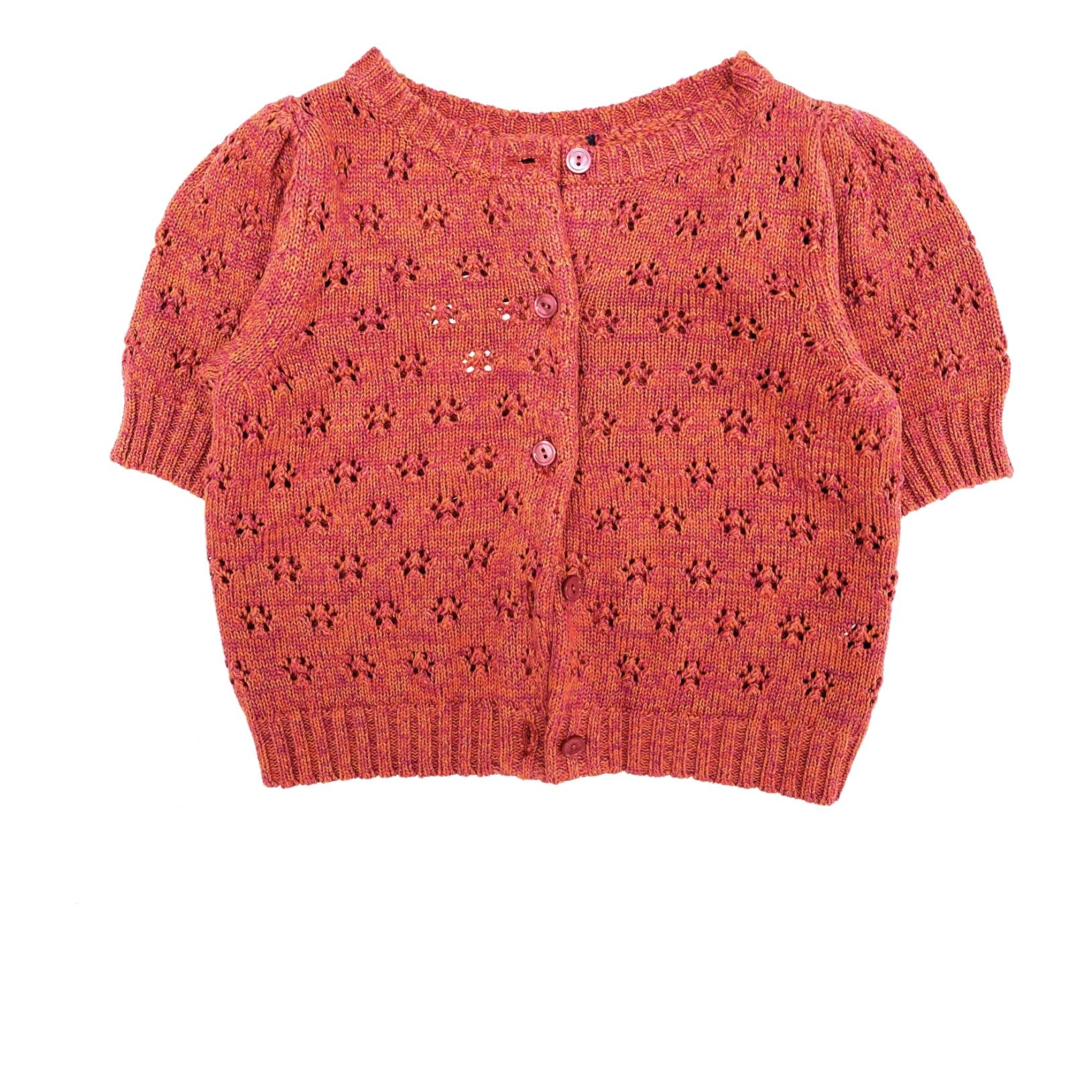 Longlivethequeen - Cardigan Tricot Coton Bio - Fille - Rouge