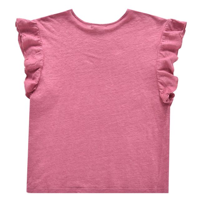 Camiseta de lino Hermance Rojo Frambuesa