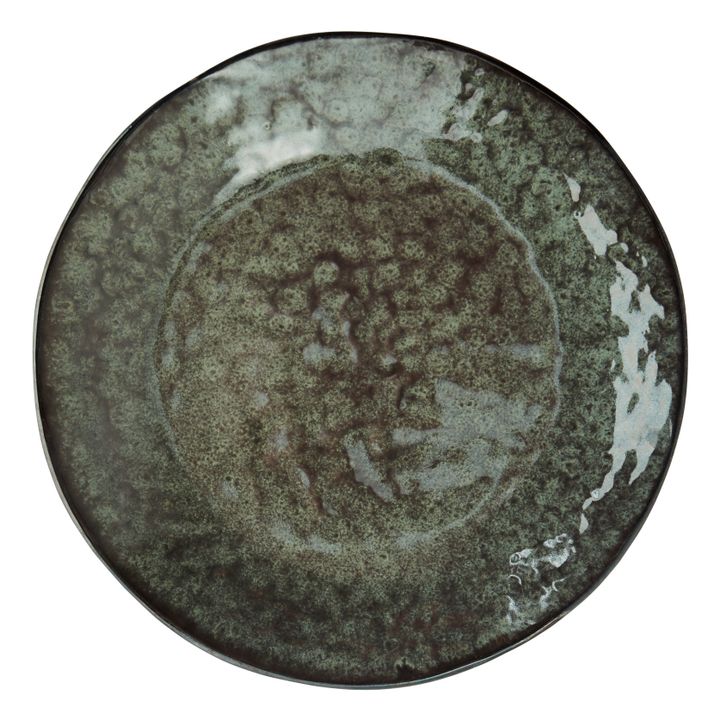 Stoneware Plate | Dark green- Product image n°0