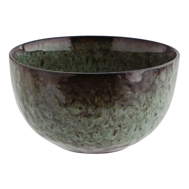 Stoneware Bowl Dunkelgrün