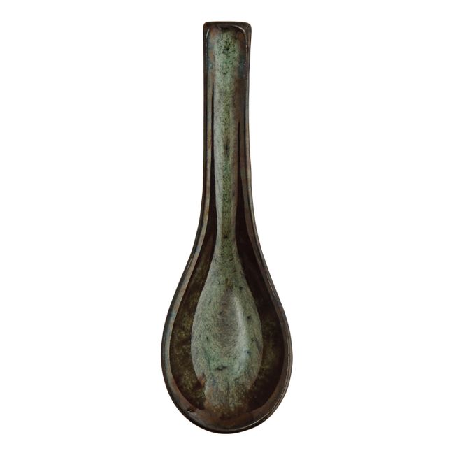 Stoneware Spoon Dark green