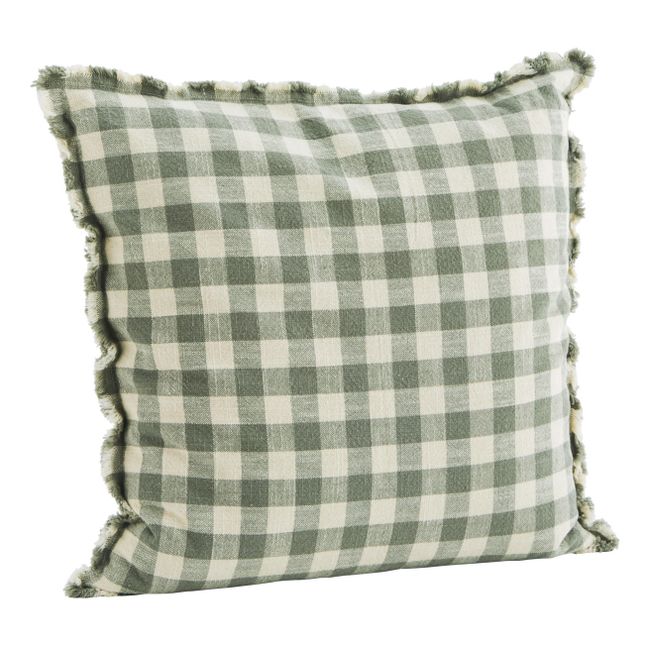 Checked Cushion Cover Sage