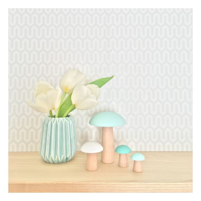 Champignons de Paris décoratifs en bois - Lot de 4