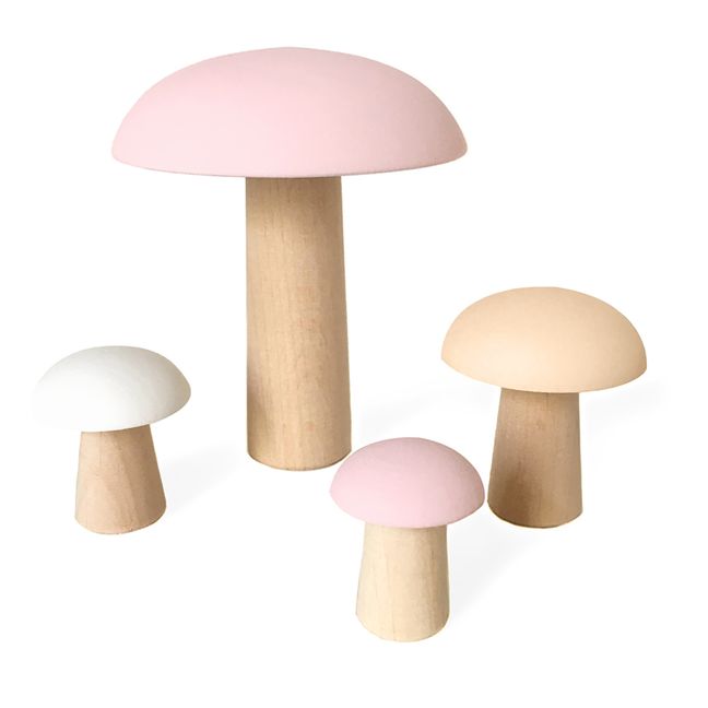 Funghi di Parigi decorativi, in legno - Set di 4