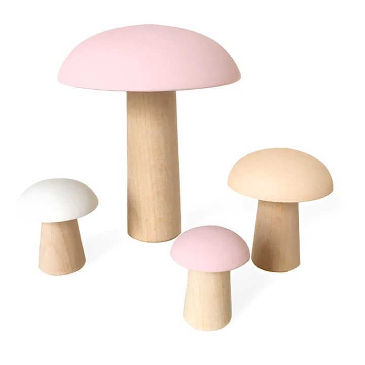 Funghi di Parigi decorativi, in legno - Set di 4- Immagine del prodotto n°0