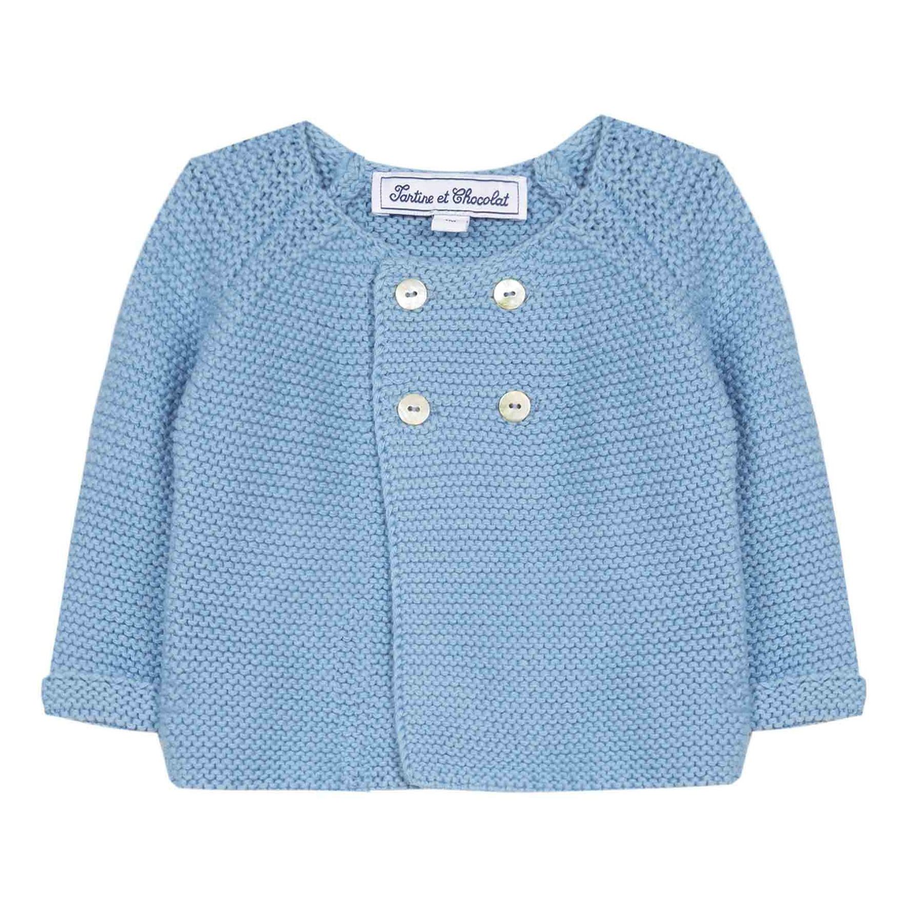 Tartine et Chocolat - Cardigan Coton Pima - Fille - Bleu