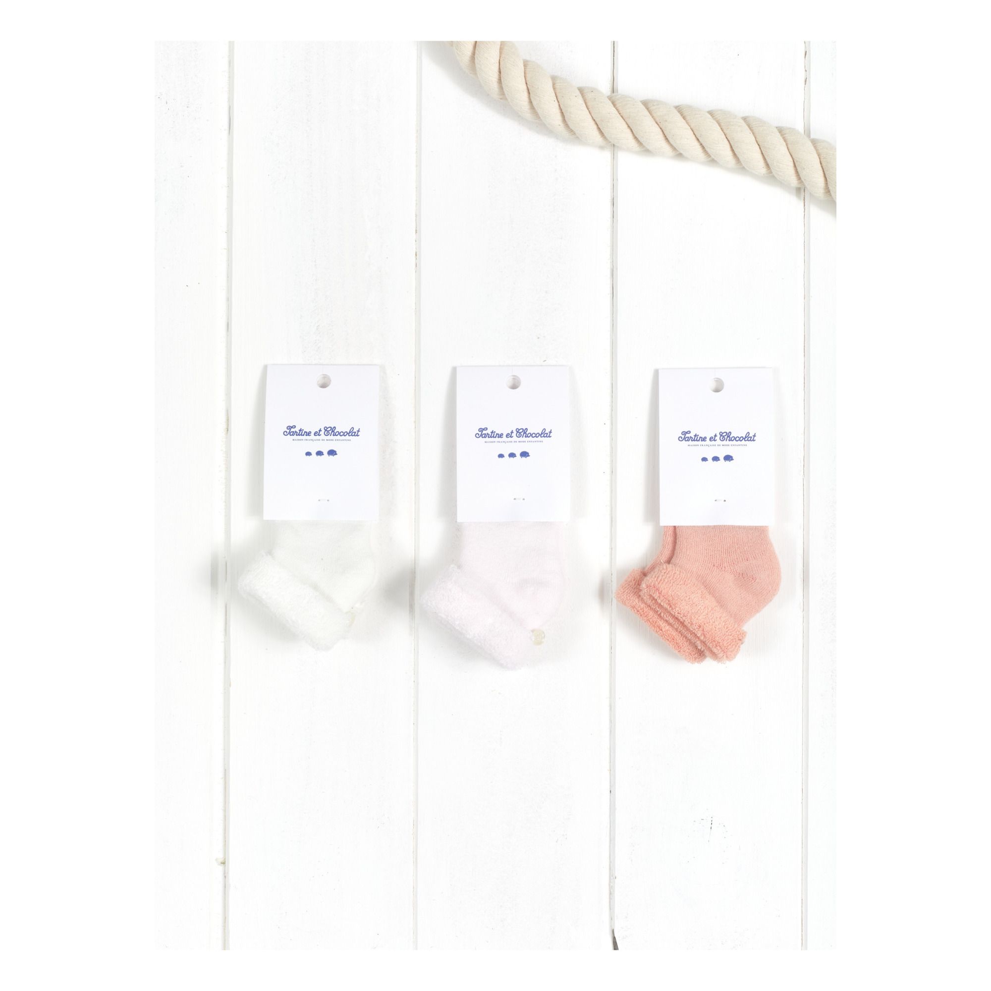 Tartine et Chocolat - Set 3 Chaussettes Côtelées - Fille - Rose