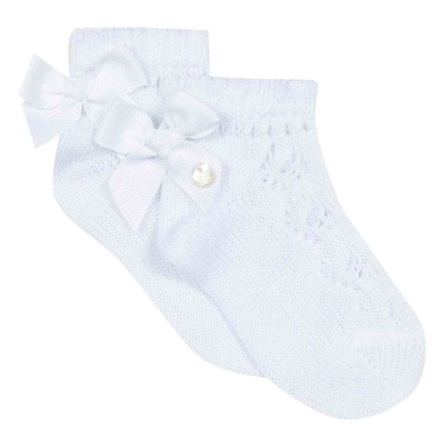 Lace Bow Socks White