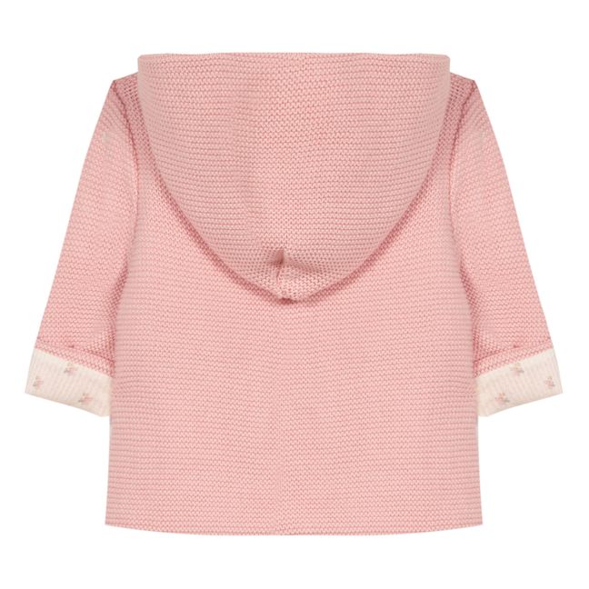 Bow Knitted Coat Pink