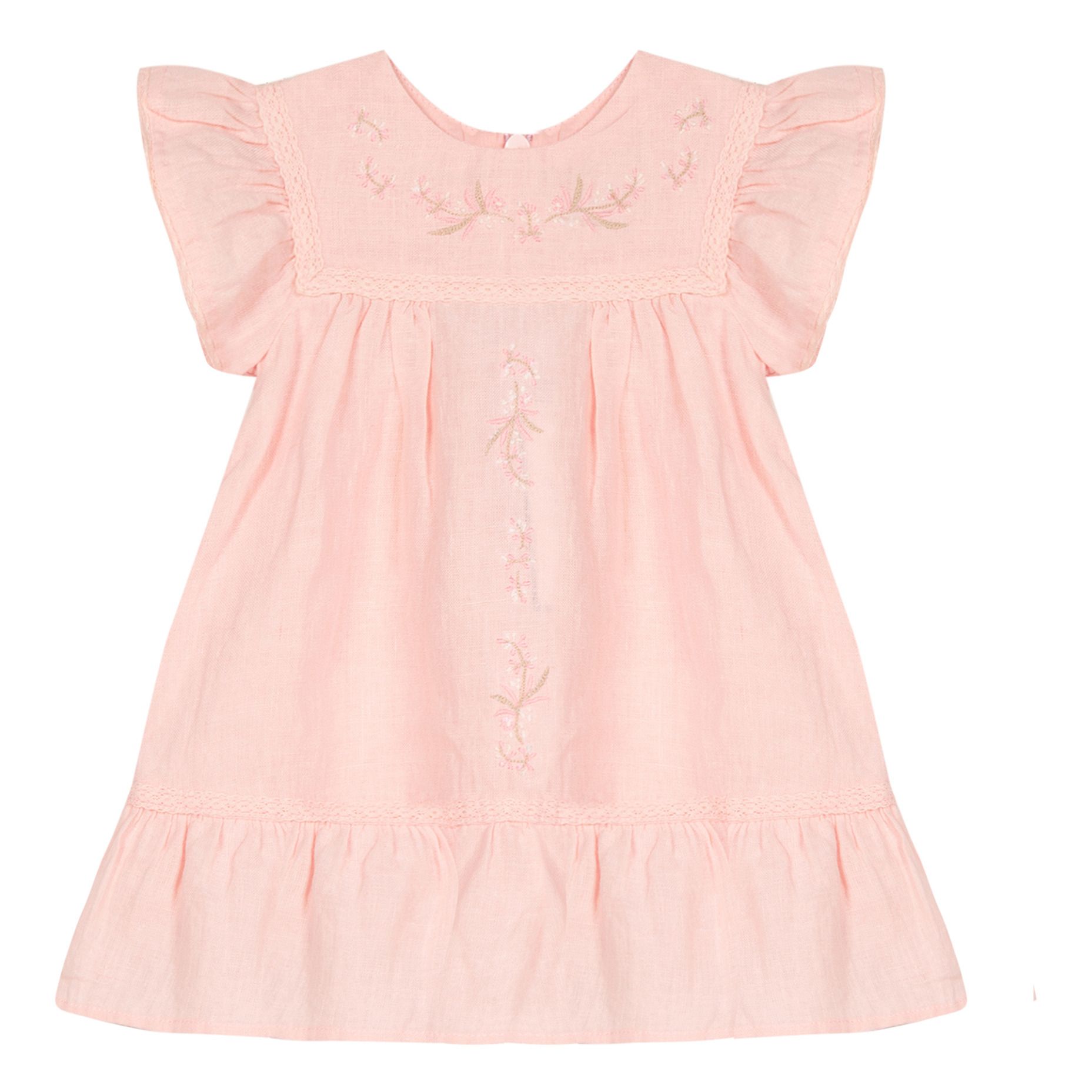 Tartine et Chocolat - Robe Lin Brodée - Fille - Rose