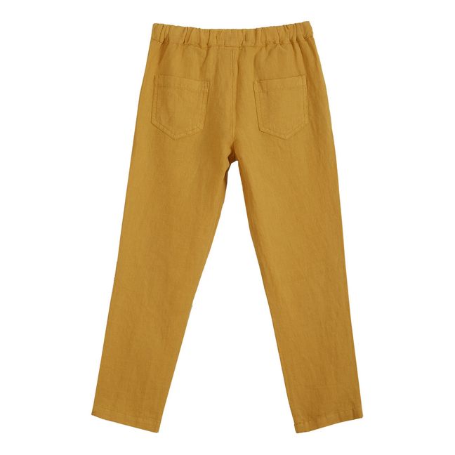 Pantalón de lino Amarillo