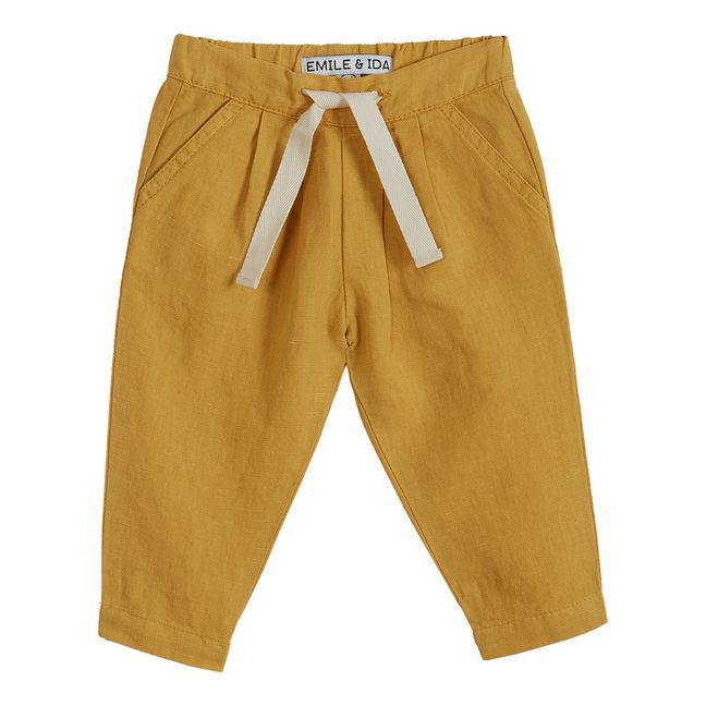 Pantalón de lino | Amarillo