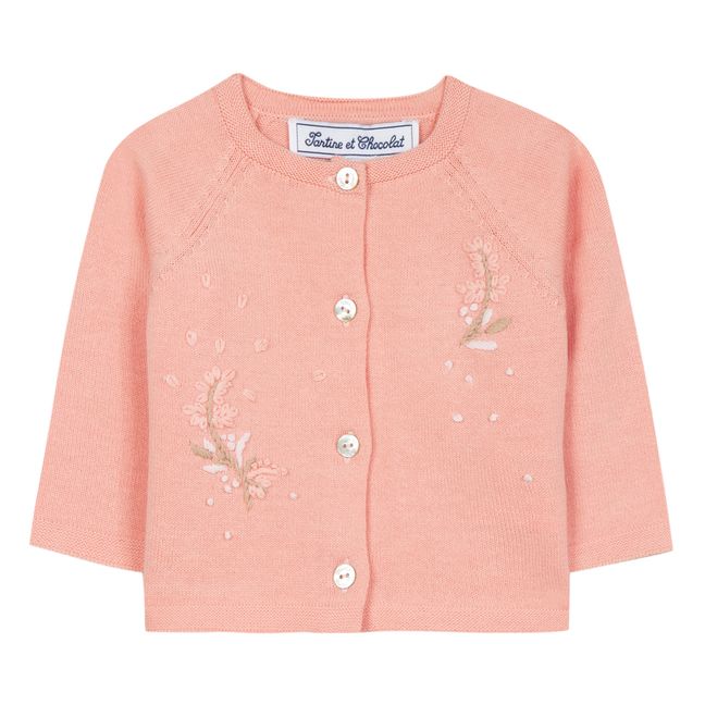 Embroidered Cardigan Rosa