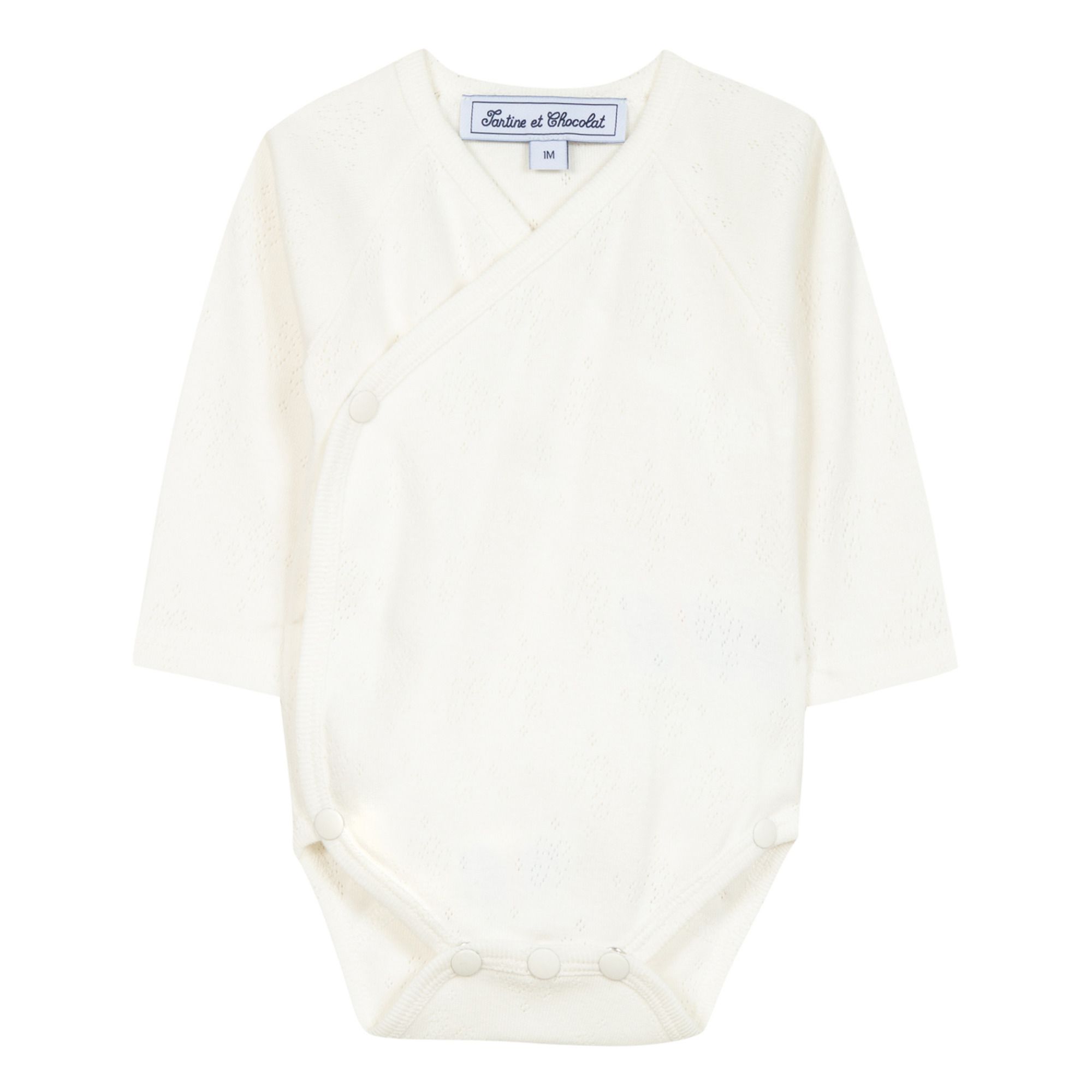 Tartine et Chocolat - Body Cache-CÅ“ur Coton Bio Ajouré - Fille - Ecru
