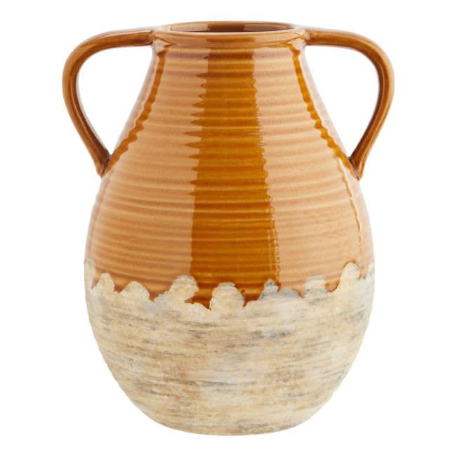 Stoneware Vase Haselnussbraun