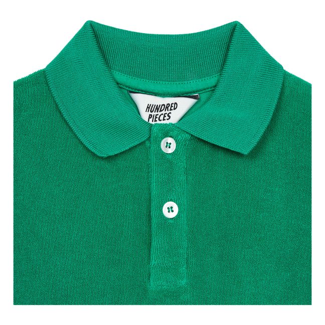 Terry Cloth Polo Shirt Green