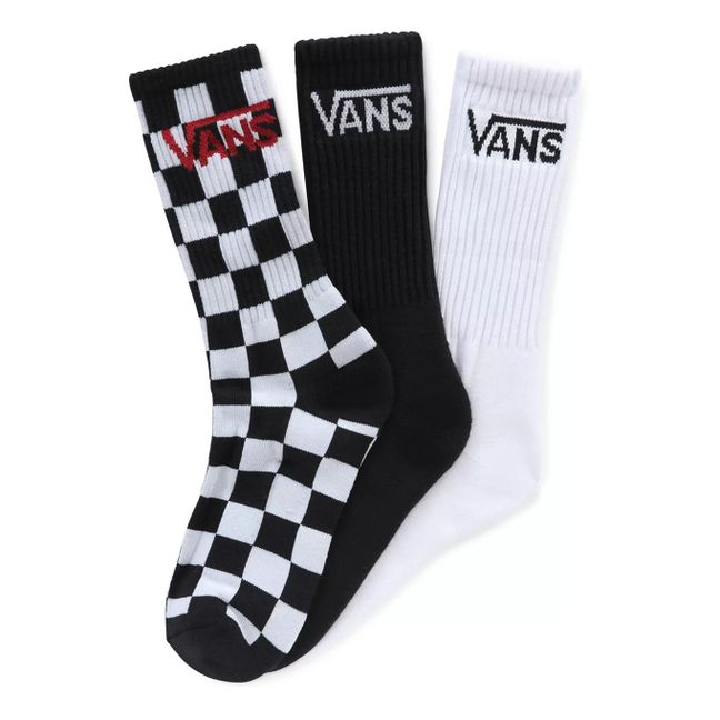 Checkered Socks - Set of 3 Black