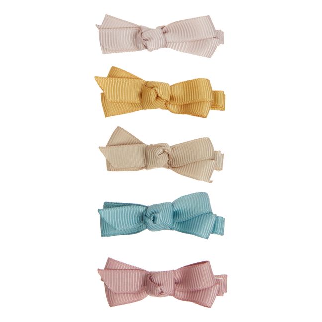 Set of 5 Bow Hair Clips Pink
