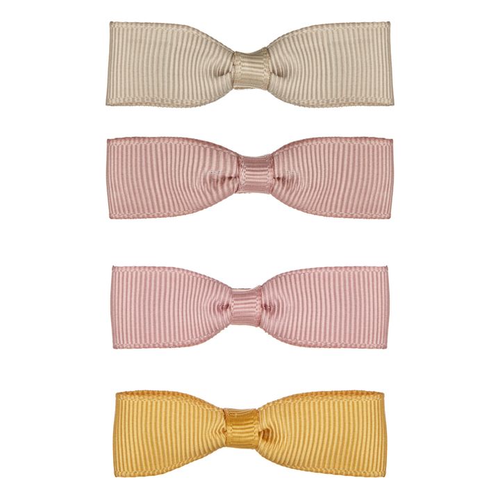 Set of 4 Bow Hair Clips Rosa- Imagen del producto n°0