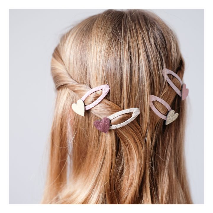 Mimi & Lula - Heart Hair Clips - Set of 4 - Beige | Smallable