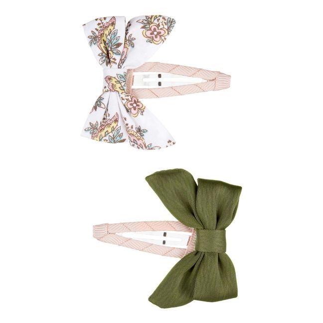 Bow Hair Clips - Set of 2  Verde