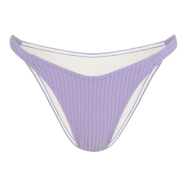 Curve String Ribbed Bikini Bottoms | Lilac