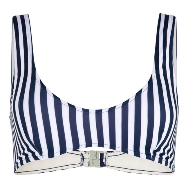 Bralette Striped Bikini Top Blu marino