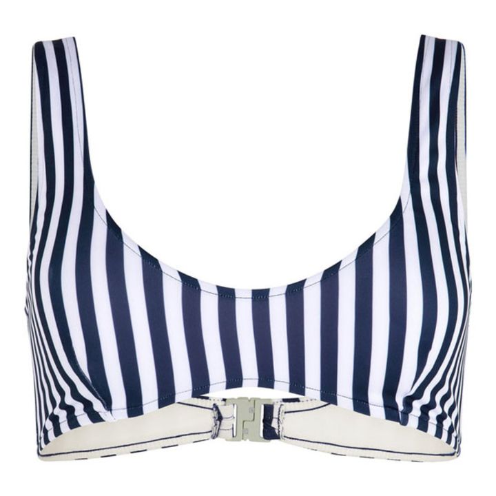 Bralette Striped Bikini Top | Azul Marino- Imagen del producto n°0