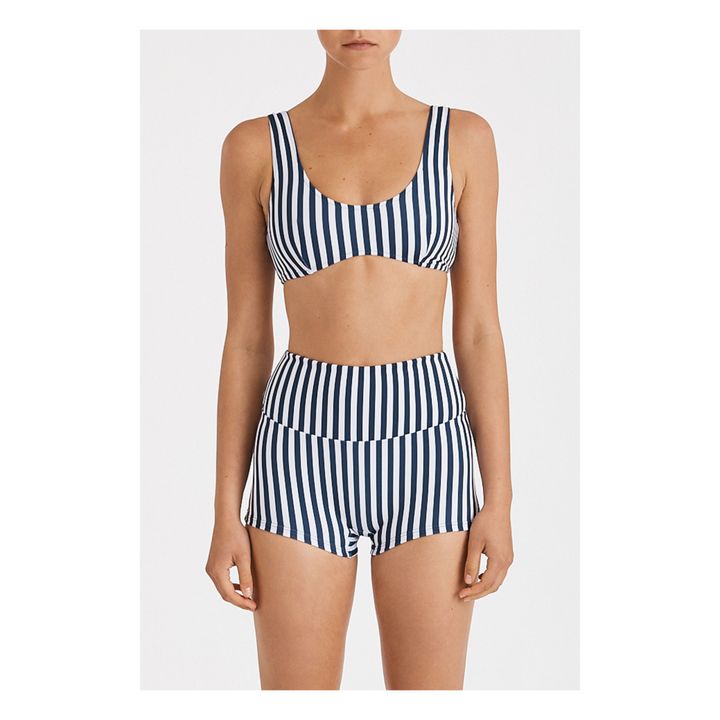 Bralette Striped Bikini Top | Azul Marino- Imagen del producto n°2