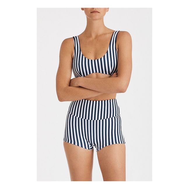 Bralette Striped Bikini Top Blu marino