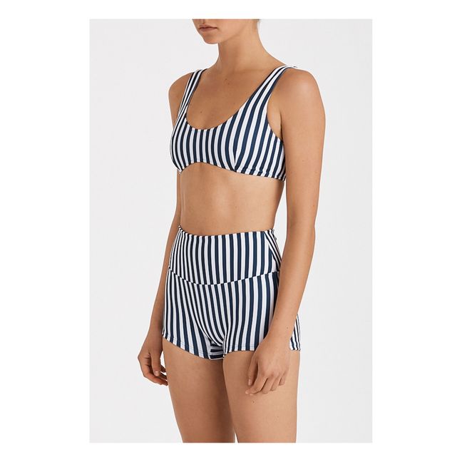 Bralette Striped Bikini Top Azul Marino