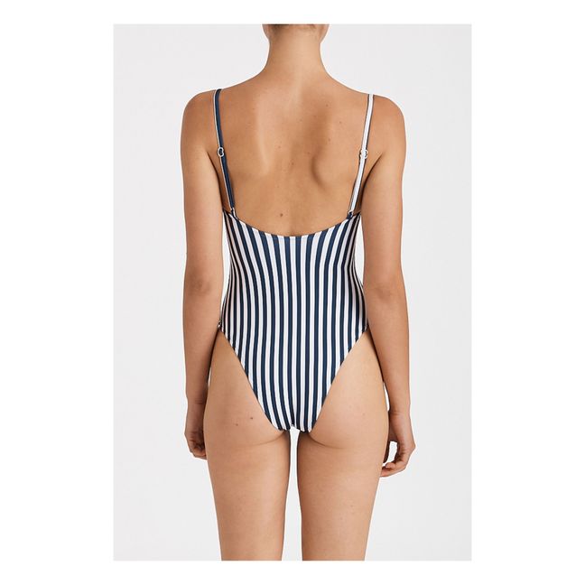 Striped Swimsuit Blu marino