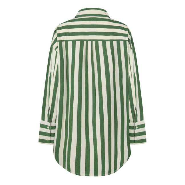 Organic Cotton Striped Shirt Grün