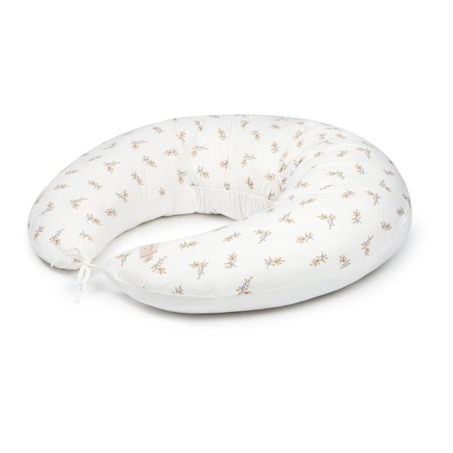 Coussin d'allaitement Luna Flore en coton bio | Crème