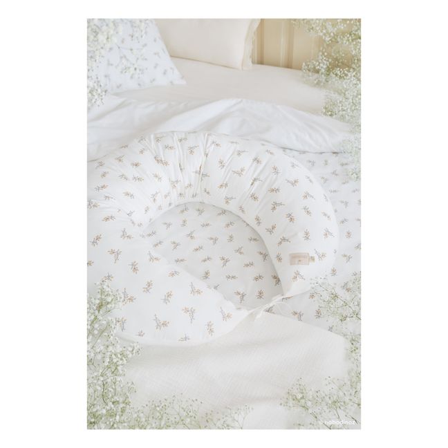 Stillkissen Luna Flore aus Bio-Baumwolle | Cremefarben