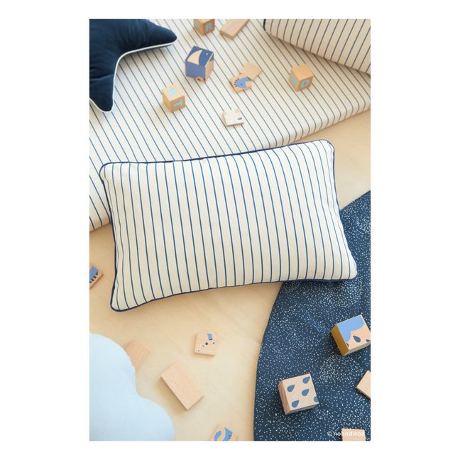 Coussin Jazz en coton bio | Bleu